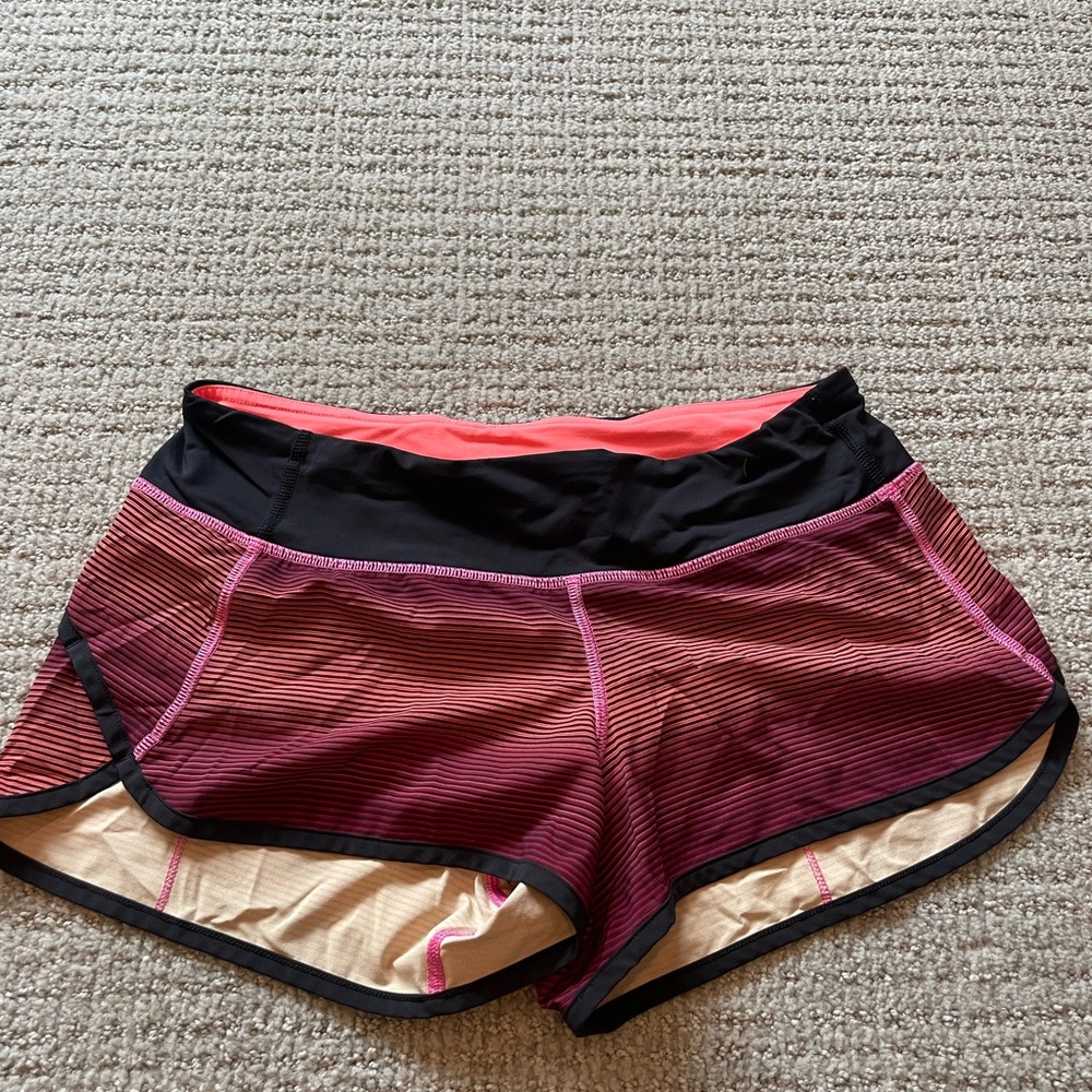 Lululemon black pink orange shorts